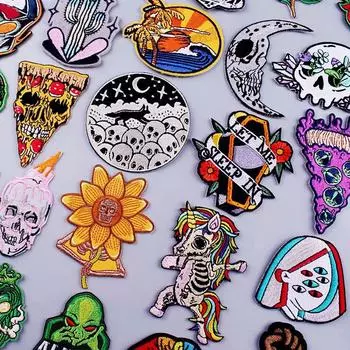 Утюговые нашивки для одежды, вышивка, наклейка на одежду, вышитые нашивки для одежды, термоклеевые нашивки