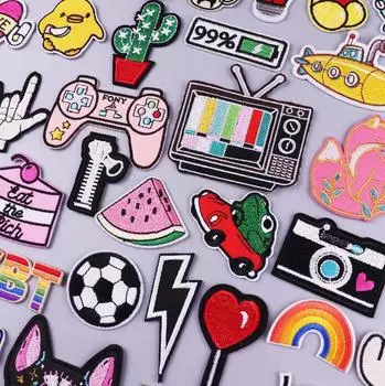 Утюговые нашивки на одежду, вышивка, наклейка на одежду, вышитые нашивки для одежды, термоклеевые нашивки