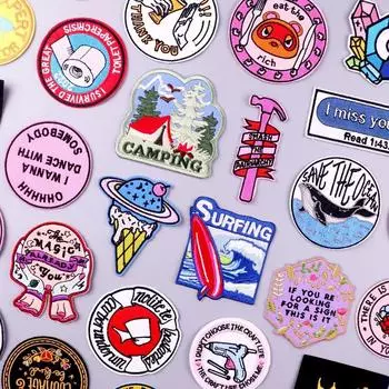 Утюговые нашивки на одежду, вышивка, наклейка на одежду, вышитые нашивки для одежды, термоклеевые нашивки