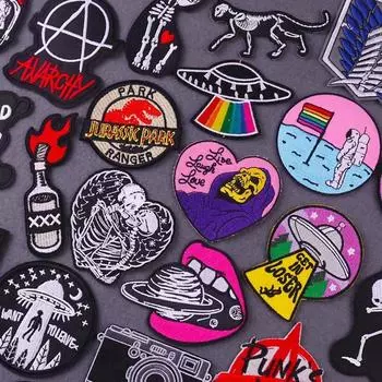 Утюговые нашивки на одежду, вышивка, наклейка на одежду, вышитые нашивки для одежды, термоклеевые нашивки