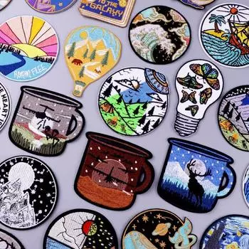 Утюговые нашивки на одежду, вышивка, наклейка на одежду, вышитые нашивки для одежды, термоклеевые нашивки