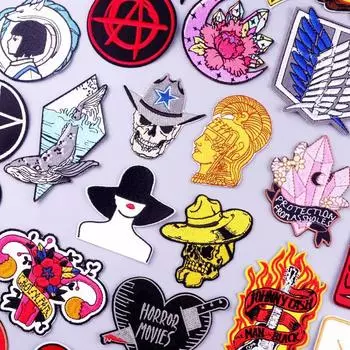 Утюговые нашивки на одежду, вышивка, наклейка на одежду, вышитые нашивки для одежды, термоклеевые нашивки