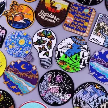 Утюговые нашивки на одежду, вышивка, наклейка на одежду, вышитые нашивки для одежды, термоклеевые нашивки