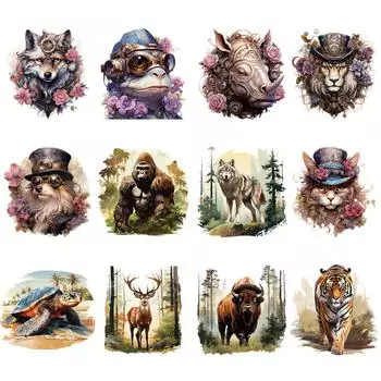 Утюговые нашивки с лесными животными для одежды, термоклеевые наклейки, новый дизайн, аксессуары «сделай сам», принт на футболке, шляпе, термонакладки