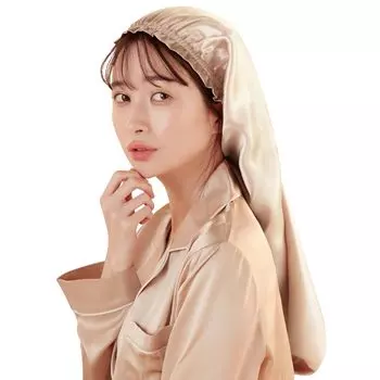 Utukky Шелковая Ночь Шелковая Цилиндрическая Не Линяющая Шелковая Ночная Шапочка для Волос Длинных Предотвращает Секущиеся Кончики и Для Подарка на День Рождения Шапочка, Шапочка, Дизайн, Утро,
