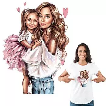 Утюжок для мамы и дочки, новый дизайн, термопереводная наклейка «сделай сам», горячая слезоточивая наклейка, легко распечатывается бытовыми утюгами