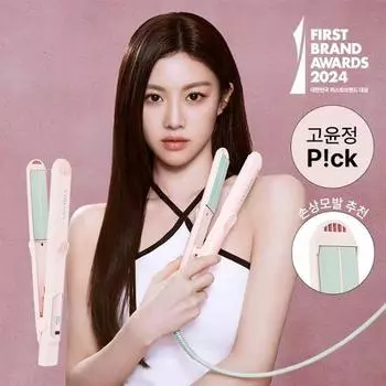 Утюжок для волос Bodana soft bar 25 мм, розовый, китч