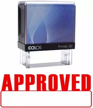 УТВЕРЖДЕНО Самостоятельная резиновая печать красными чернилами Офисная печать на заказ Colop Stamper 14 mm x 38 mm OR 9 / 16 X 11 / 2 Inches красный