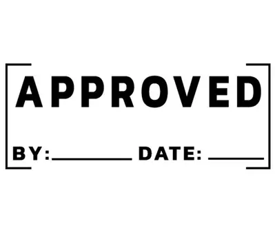 Утвержденный Printtoo самообрабатывающийся резиновый штамп с предварительно нанесенным чернилами офисным штампом - канцелярские товары для домашнего офиса, 47 x 20 мм чёрный