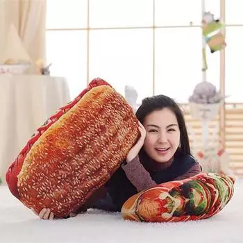 Уютная 3D-модель печенья, пиццы, хлеба, еды, мягкий сон, домашняя подушка для кровати, детская игрушка в подарок 4#