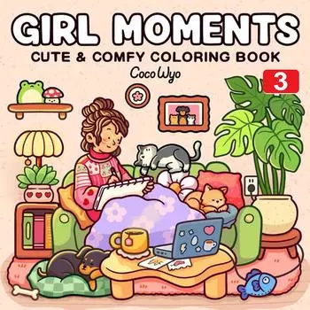 Уютная атмосфера, расслабляющая раскраска для взрослых и подростков, смелые, простые в использовании узоры и моменты для девочек