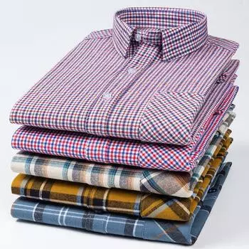 Уютная фланелевая рубашка для мужчин на пуговицах, стандартный крой, мужская фланелевая рубашка с длинным рукавом, повседневная клетчатая фланелевая рубашка 42