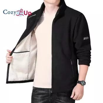 Уютная флисовая мужская куртка с карманами, повседневная полярная куртка, теплое пальто для улицы, защищающее от холода M красный