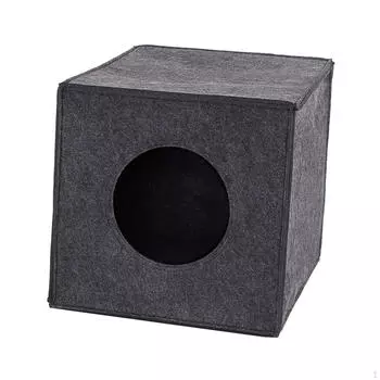 Уютная кровать-пещера для маленьких домашних животных — складная и мягкая комнатная конура чёрный