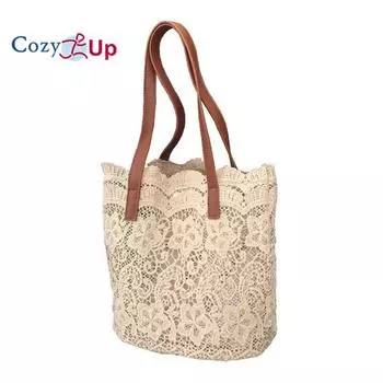 Уютная кружевная сумка через плечо, сумка, сумка-ведро большой емкости для покупок для женщин 29x25x13 белый