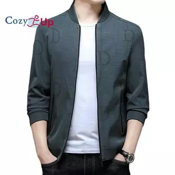 Уютная куртка-бомбер, мужская однотонная ветровка, бейсбольные пальто