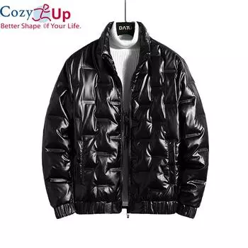 Уютная легкая пуховая куртка мужская зимняя с ярким лицом короткая модная брендовая крутая холодная зимняя теплая куртка мужская индивидуальная верхняя одежда корейский вариант M чёрный