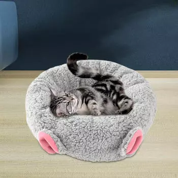 Уютная лежанка для маленьких собак и кошек, мягкая плюшевая подушка, самонагревающаяся будка gray small