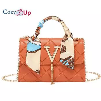 Уютная маленькая квадратная сумка через плечо на одно плечо, универсальный шелковый шарф с ромбовидным узором, женская сумка 19x12x7cm чёрный