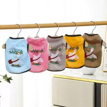 Уютная мягкая удобная футболка для питомца с милым принтом лебедя, собаки, кошки, жилет без рукавов на лето 2XL жёлтый