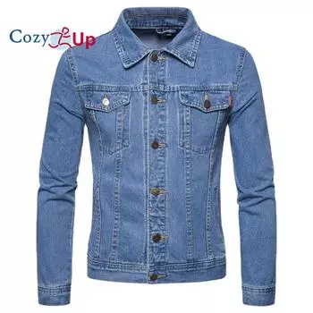 Уютная мужская джинсовая куртка, классическая приталенная повседневная джинсовая куртка на пуговицах дальнобойщика M чёрный