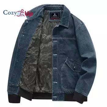 Уютная мужская джинсовая куртка, классическое джинсовое пальто дальнобойщика, легкая повседневная потертая верхняя одежда, топы M чёрный