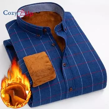 Уютная мужская флисовая рубашка осень-зима мужская клетчатая рубашка с длинными рукавами на толстой флисовой подкладке мягкая повседневная фланелевая теплая классическая рубашка M белый