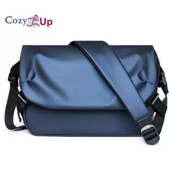 Уютная мужская функциональная сумка через плечо из кожаной пленки, водонепроницаемая повседневная сумка через плечо, сумки через плечо 27cm * 9cm * 20cm синий