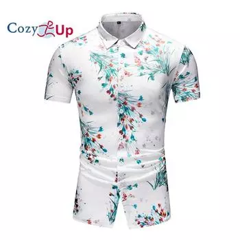 Уютная мужская гавайская рубашка с короткими рукавами и принтом на пуговицах, летние пляжные классические рубашки