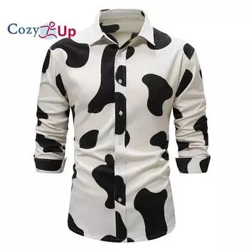 Уютная мужская хипстерская рубашка с длинным рукавом и принтом на пуговицах для выпускного вечера S жёлтый