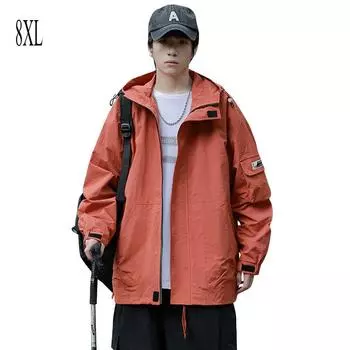 Уютная мужская куртка, модная, универсальная, красивая, в гонконгском стиле, свободная куртка, большой размер, утолщенная, повседневная, спортивная мужская куртка M чёрный