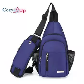 Уютная мужская модная нагрудная сумка из ткани Оксфорд, повседневная сумка через плечо через плечо 36x16x9cm синий