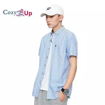 Уютная мужская повседневная рубашка на пуговицах с коротким рукавом, легкие хлопковые классические рубашки S чёрный