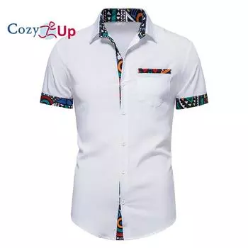 Уютная мужская рубашка с 3D-принтом и принтом, топы с короткими рукавами, рубашка с цветными блоками