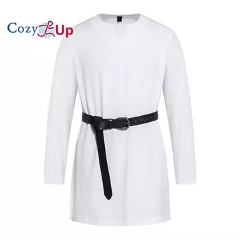 Уютная мужская средневековая рыцарская туника Ренессанса наемника шотландский костюм воина топ на Хэллоуин S чёрный