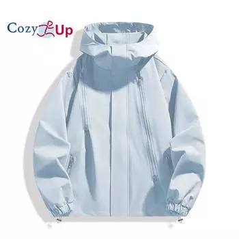 Уютная мужская свободная рабочая куртка с капюшоном, повседневное пальто с двойной молнией M чёрный