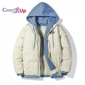 Уютная мужская утепленная куртка-пуховик, утепленное водостойкое теплое зимнее пальто с капюшоном