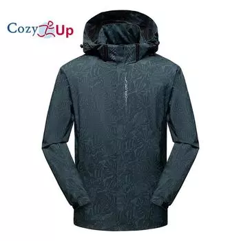 Уютная мужская ветровка, водонепроницаемый свободный костюм с капюшоном для альпинизма на открытом воздухе M чёрный