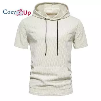 Уютная мужская жаккардовая маленькая клетчатая рубашка с воротником и кружевом, повседневная футболка с капюшоном и короткими рукавами S чёрный