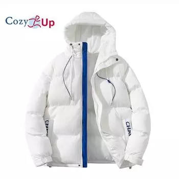 Уютная мужская зимняя куртка-пуховик с капюшоном, флисовое теплое пальто с пузырьками, верхняя одежда для холодной погоды M чёрный