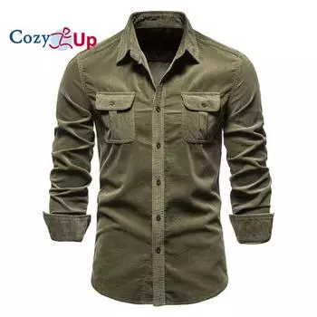 Уютная новая однобортная хлопковая мужская рубашка, деловая повседневная модная однотонная вельветовая мужская рубашка, осенняя тонкая мужская рубашка M красный