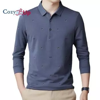 Уютная новая рубашка поло из высококачественного хлопка, мужские повседневные модные облегающие топы с длинными рукавами