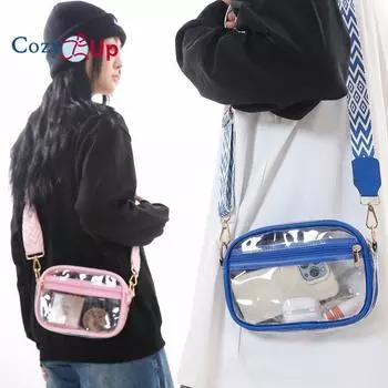 Уютная прозрачная маленькая сумка через плечо из ПВХ, пляжная сумка через плечо на одно плечо 21.5cm * 4.5cm * 12cm розовый