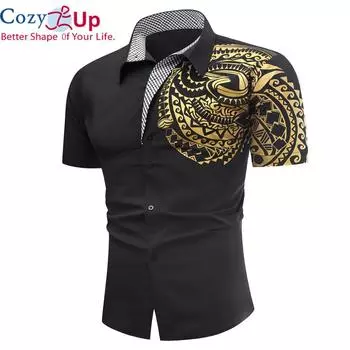 Уютная роскошная золотисто-черная мужская рубашка, новая приталенная рубашка с коротким рукавом Camisa Masculina, золотисто-черная сорочка Homme Social, мужская клубная рубашка для выпускного вечера