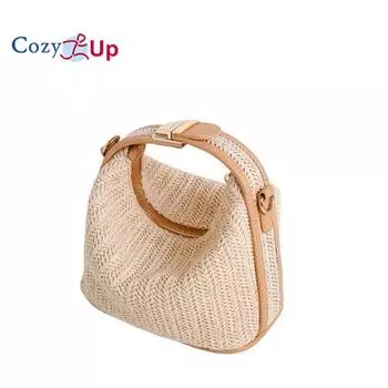 Уютная ручная сумка из соломенной ткани, сумка через плечо на одно плечо, модная женская сумка 19x18.5x11cm бежевый