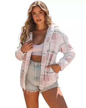 Уютная шапка из шерпы Azura Exchange с принтом в клетку XL разноцветный