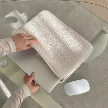 Уютная стеганая сумка Bling Salon для iPad, 11 дюймов, 13 дюймов, 14 дюймов, 15 дюймов, простая сумка для ноутбука, сумка для планшета MacBook Galaxy Tab, 2 цвета, слоновая кость