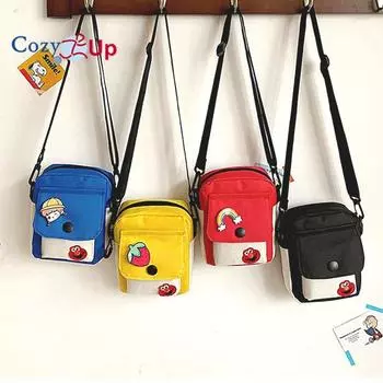 Уютная сумка через плечо для женщин, маленькая сумка через плечо с рисунком из холста для студентов 12.5x16x4.5cm красный