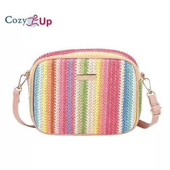 Уютная сумка через плечо в этническом стиле, литературное плетение, разноцветная соломенная сумка, сумки для женщин, соломенная сумка, женские ручные сумки, багет в виде ракушки 20x13x6cm красный