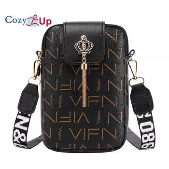 Уютная сумка для мобильного телефона с принтом, простая и модная, универсальная сумка через плечо 19x13x3.5cm чёрный